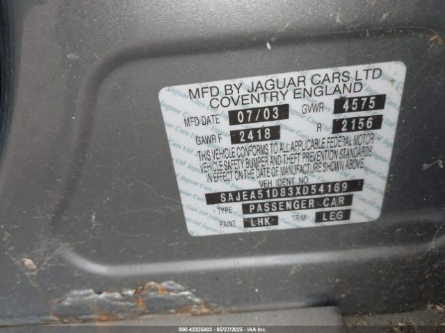 2003 JAGUAR X-TYPE SAJEA51D83XD54169 Photo 8