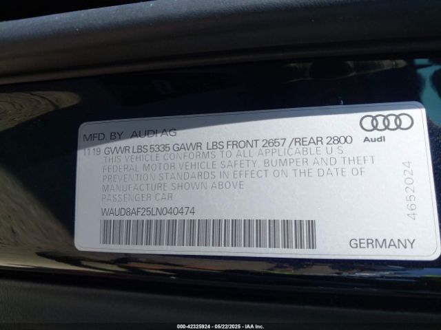 2020 AUDI A6 WAUD8AF25LN040474 Photo 8