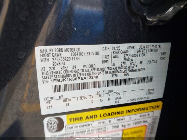 1FMJK1K86PEA12248 Ford gtdi-standard