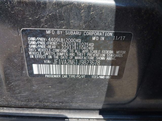JF1VA2N61J9823678 Subaru Wrx Sti