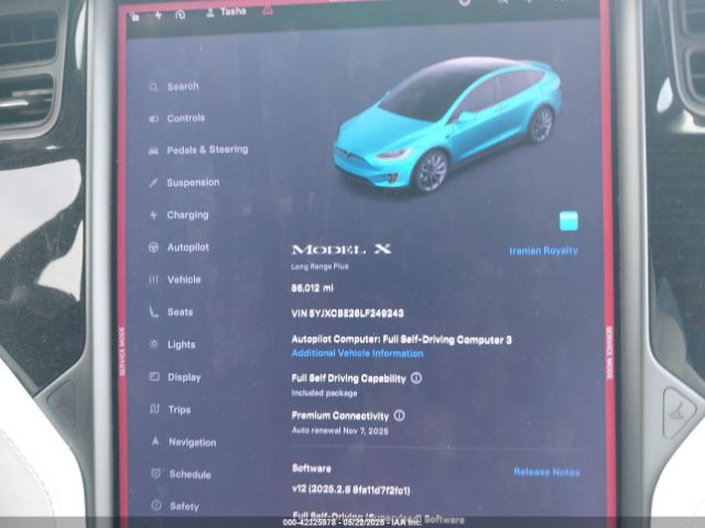 5YJXCBE26LF249243 Tesla Model X Long Range Dual Motor All-wheel Drive/long Range Plus Dual Motor All-wheel Drive