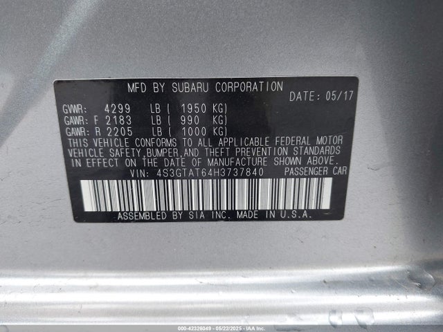 4S3GTAT64H3737840 Subaru na