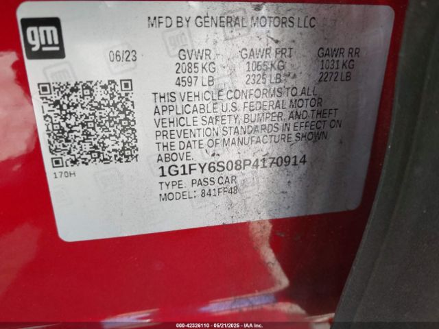 1G1FY6S08P4170914 Chevrolet 2023
