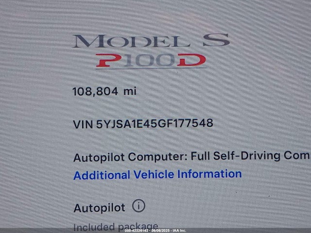 5YJSA1E45GF177548 Tesla MODEL S