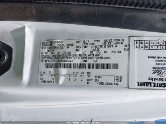 1FTNE2EL8EDA48545 Ford E-250 Commercial