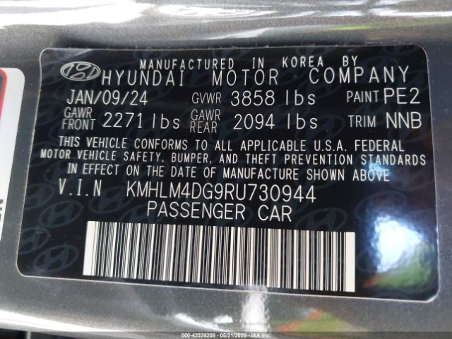 KMHLM4DG9RU730944 Hyundai mpi nu pe