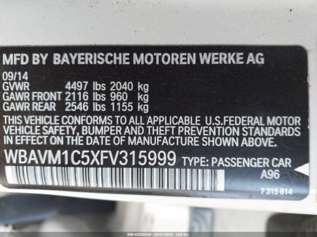 WBAVM1C5XFV315999 BMW X1 Sdrive28i
