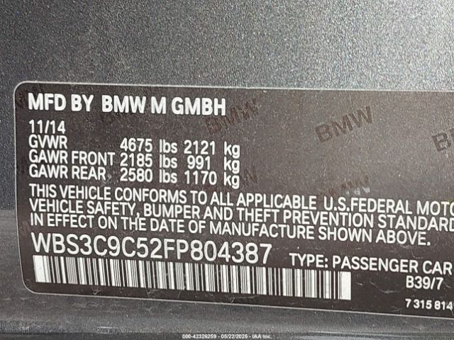 2015 BMW M3 WBS3C9C52FP804387 Photo 8