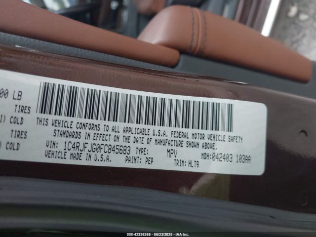 2015 JEEP GRAND CHEROKEE 1C4RJFJG0FC845683 Photo 8
