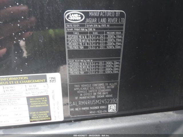 2021 LAND ROVER DISCOVERY SALRM4RU5M2452392 Photo 8