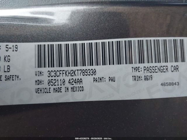 3C3CFFKH2KT789330 Fiat 500 POP
