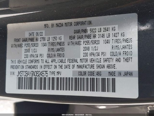 2022 MAZDA CX-9 JM3TCBAY9N0624575 Photo 8