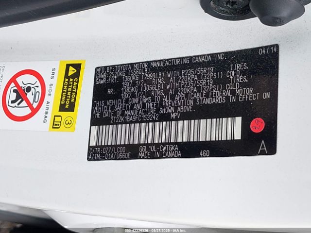 2T2ZK1BA9FC153242 Lexus RX 350