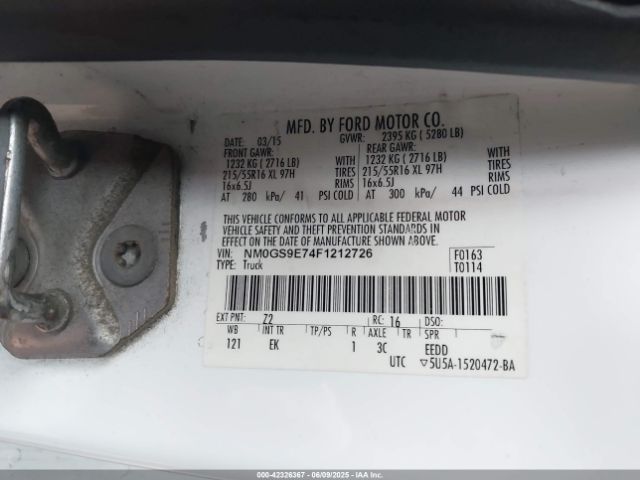 NM0GS9E74F1212726 Ford Transit Connect Xl