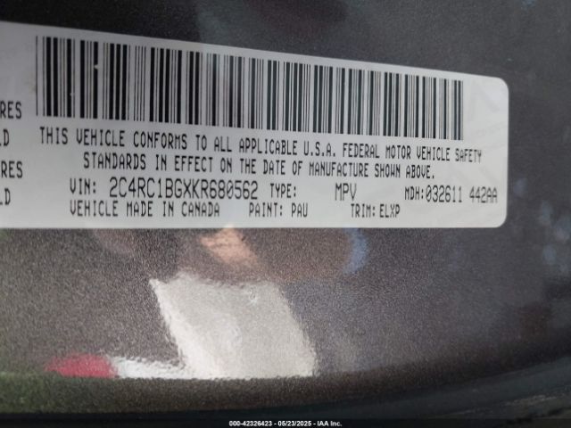 2019 CHRYSLER PACIFICA 2C4RC1BGXKR680562 Photo 8