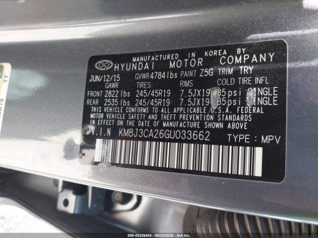 KM8J3CA26GU033662 Hyundai Tucson Limited/sport And Eco/se
