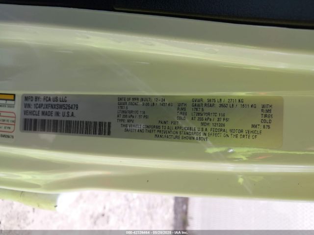 1C4PJXFNXSW526479 Jeep Wrangler 4-door Rubicon 4x4