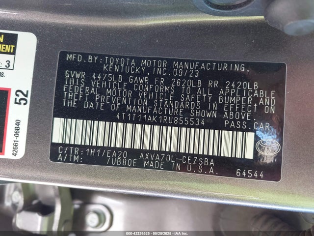 4T1T11AK1RU855534 Toyota Camry Se/se Nightshade