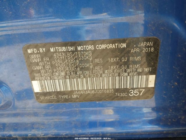 2018 MITSUBISHI OUTLANDER SPORT JA4AR3AU6JU016835 Photo 8