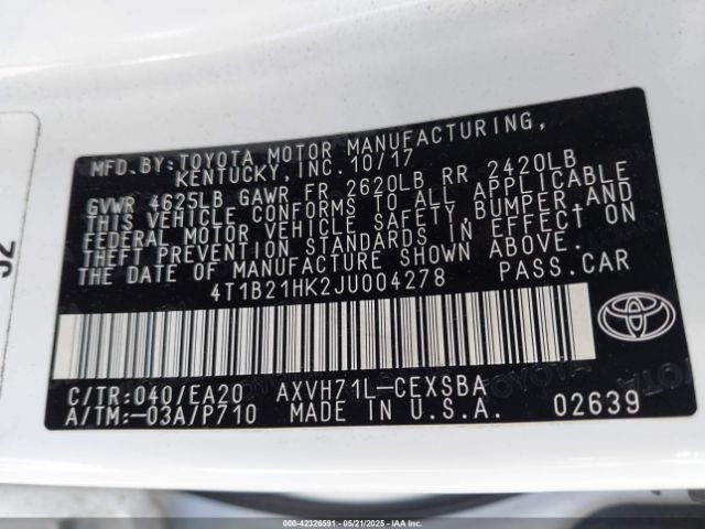 4T1B21HK2JU004278 Toyota a25a-fxs port+direct