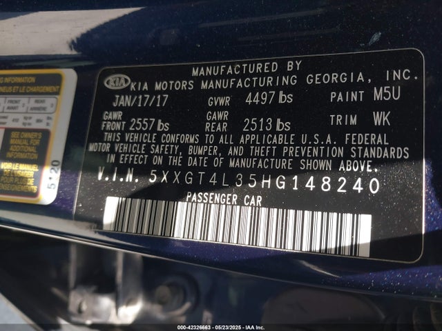 5XXGT4L35HG148240 KIA g 2.4 dohc gdi