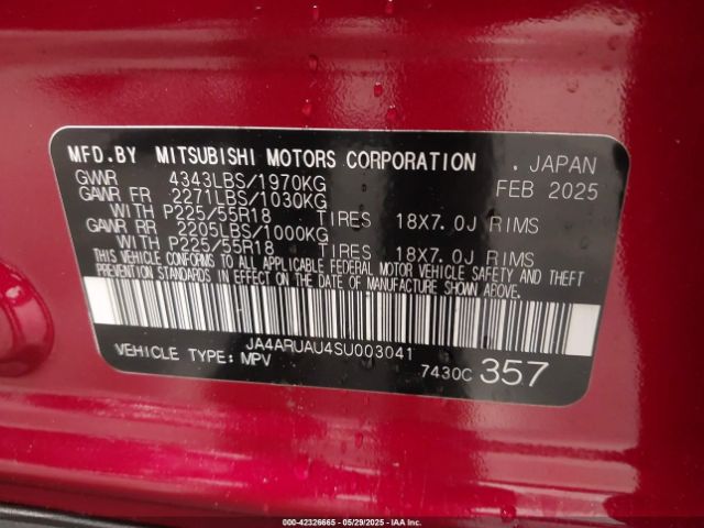 2025 MITSUBISHI OUTLANDER SPORT JA4ARUAU4SU003041 Photo 8