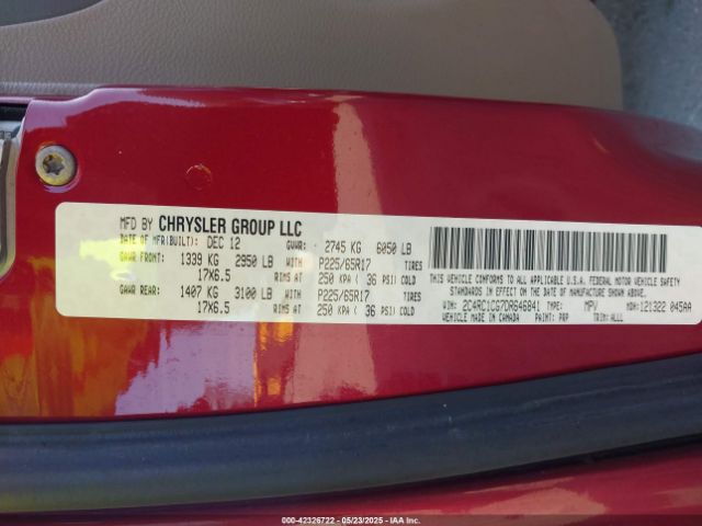 2013 CHRYSLER TOWN & COUNTRY 2C4RC1CG7DR646841 Photo 8