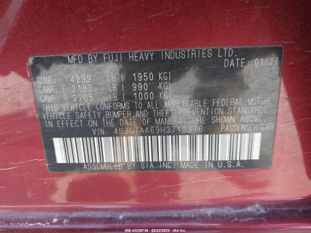 4S3GTAA69H3710376 Subaru na