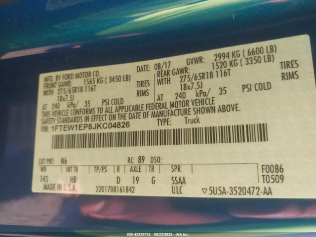 2018 FORD F-150 1FTEW1EP8JKC04826 Photo 8