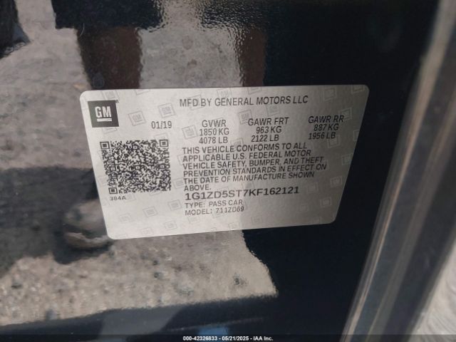 2019 CHEVROLET MALIBU 1G1ZD5ST7KF162121 Photo 8
