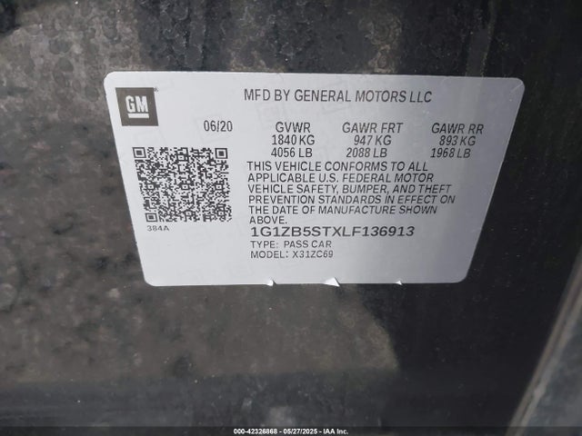 1G1ZB5STXLF136913 Chevrolet lfv - direct injection, variable valve timing, gen 1