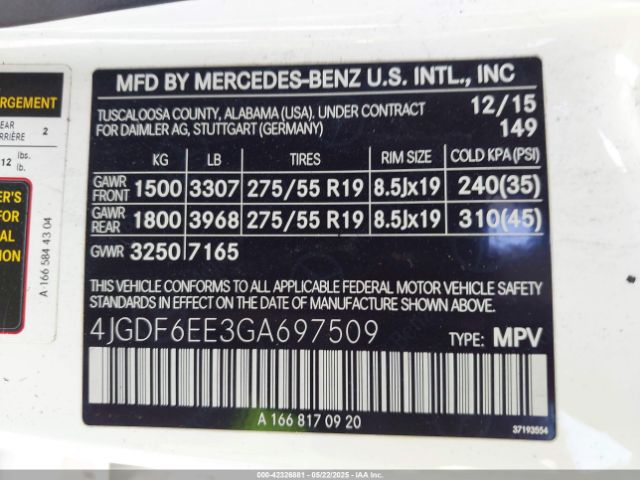 2016 MERCEDES-BENZ GL 450 4JGDF6EE3GA697509 Photo 8