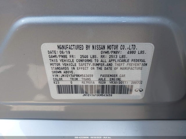 Infiniti 2019 2019 JN1EV7AP8KM543459 Image 9