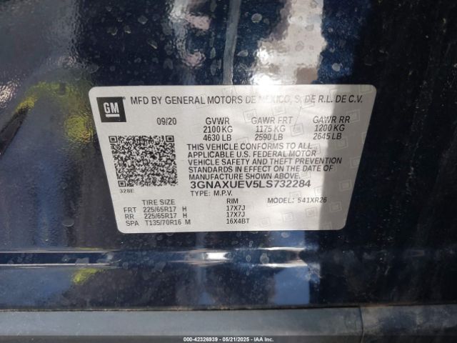 2020 CHEVROLET EQUINOX 3GNAXUEV5LS732284 Photo 8