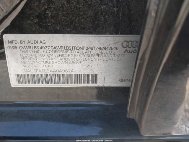 2010 AUDI A4 WAUFFAFL9AA049674 Photo 8