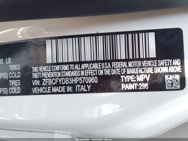 ZFBCFYDB3HP570960 Fiat 2017
