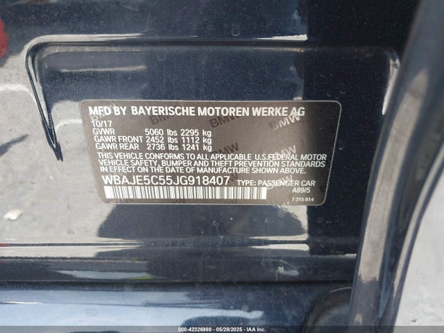 WBAJE5C55JG918407 BMW 540I