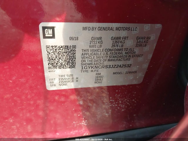 2018 CADILLAC XT5 1GYKNCRS3JZ242532 Photo 8