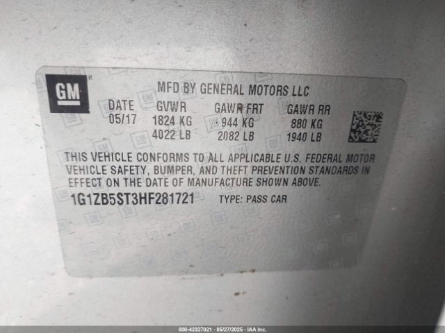 1G1ZB5ST3HF281721 Chevrolet MALIBU LS