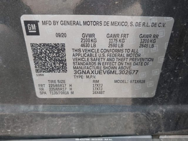 3GNAXUEV6ML302677 Chevrolet Equinox Awd Lt