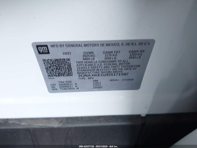 3GNAXKEG2RS171587 Chevrolet lsd