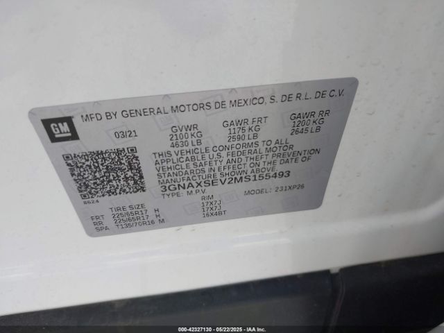 2021 CHEVROLET EQUINOX 3GNAXSEV2MS155493 Photo 8