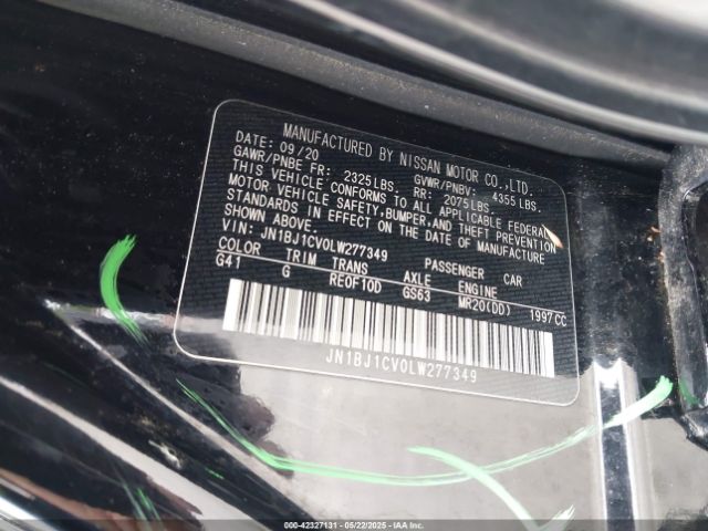 JN1BJ1CV0LW277349 Nissan Rogue Sport Sv Fwd Xtronic Cvt