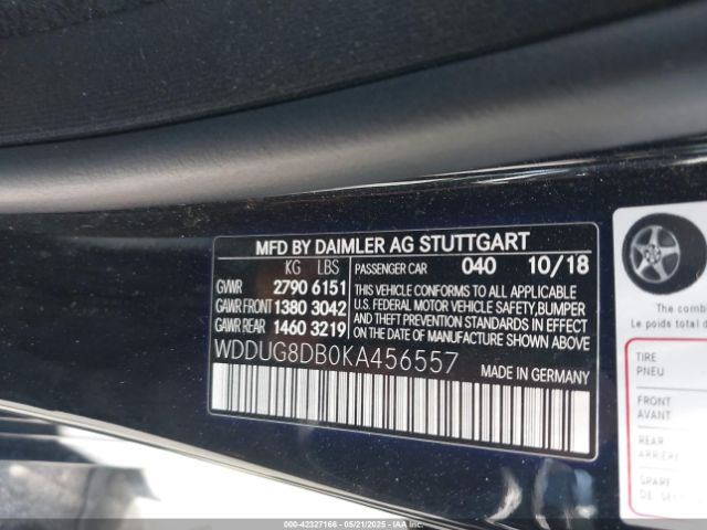2019 MERCEDES-BENZ S 560 WDDUG8DB0KA456557 Photo 8