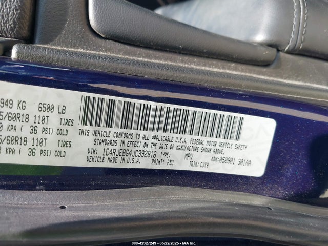 1C4RJEBG4JC392816 Jeep Grand Cherokee