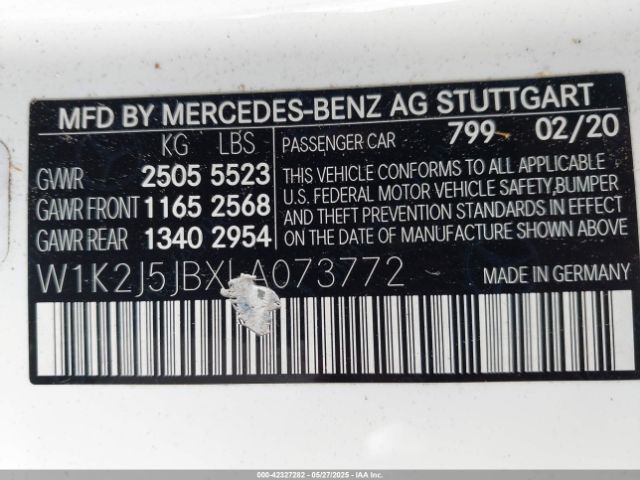 2020 MERCEDES-BENZ CLS 450 W1K2J5JBXLA073772 Photo 8