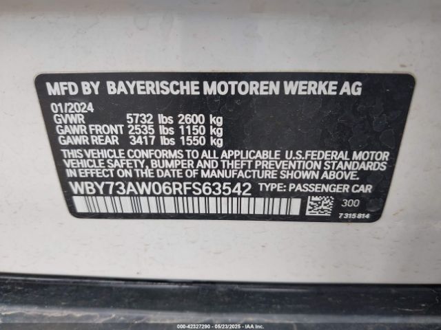 2024 BMW I4 WBY73AW06RFS63542 Photo 8