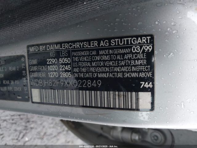 1999 MERCEDES-BENZ E 320 WDBJH82F9XX022849 Photo 8