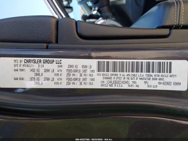 Jeep Grand Cherokee 2014 1C4RJEBG2EC433451 Image 9