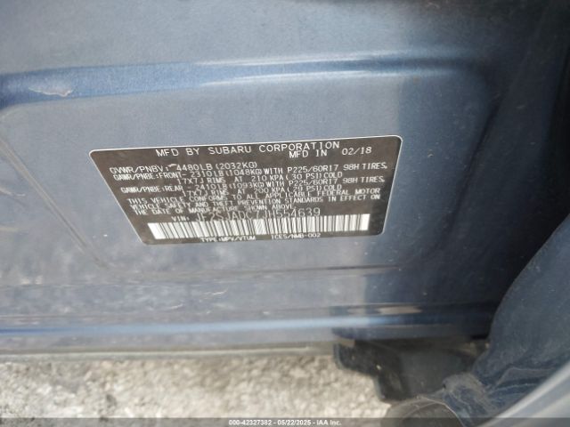 JF2SJADC7JH554639 Subaru naturally aspirated u5